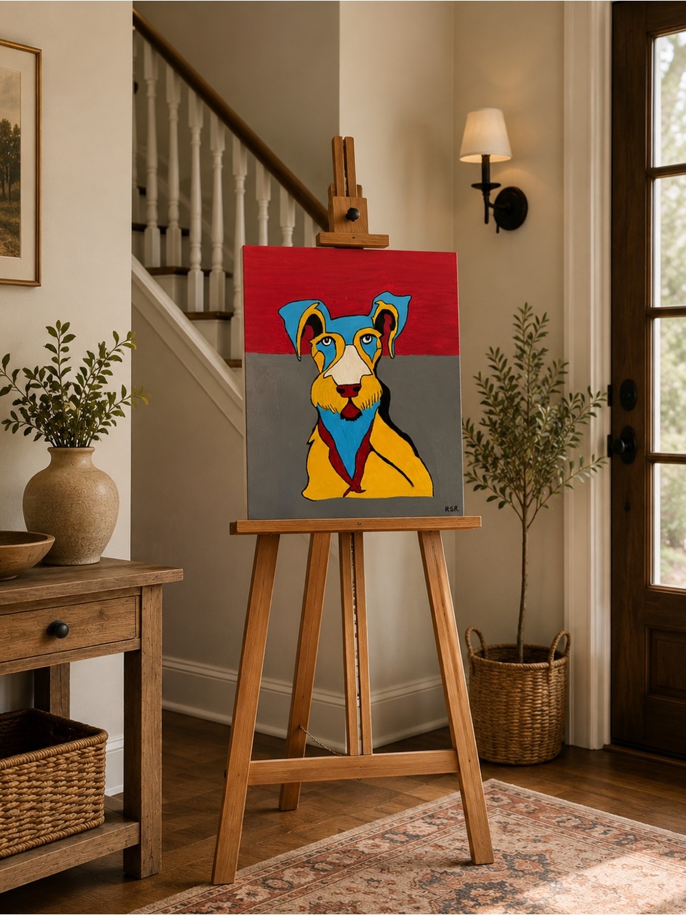 Colorful Pop Art Dog Canvas Print - Custom made by local artist